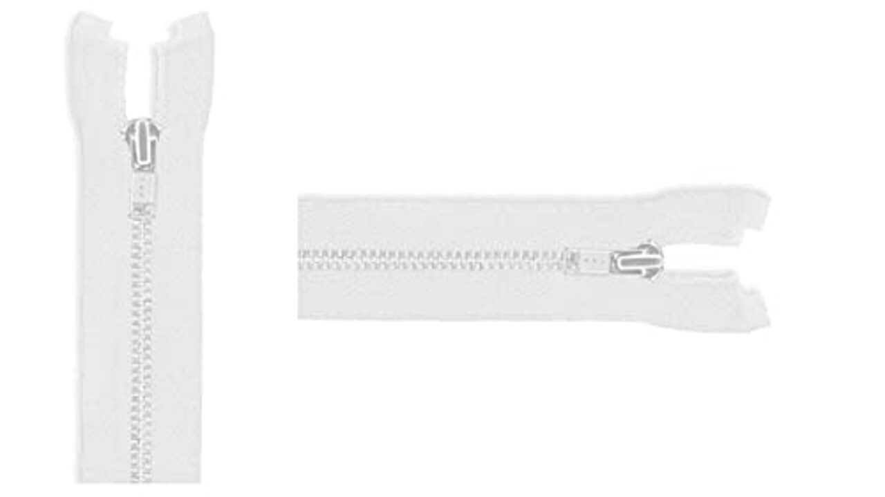 #3 Aluminum Lightweight Metal Separating YKK Jacket Zipper - Choose Length - Color: White - 1 Zipper Per Pack - Made in The United States. (36" Inches)